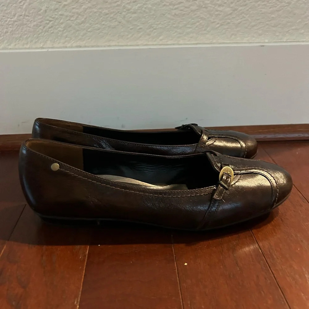 Paul Green brown leather flat UK 6 US 8 excellent condition 1/2” heel - Picture 2 of 11